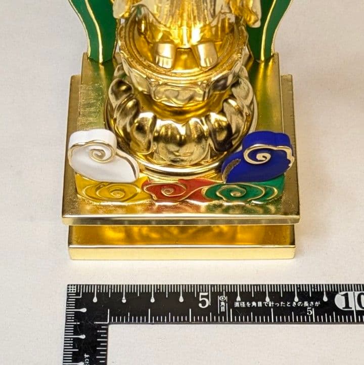 【値下げ・新品】 阿弥陀如来立像　純金箔　極彩色　総高さ約26.5㎝　阿弥陀