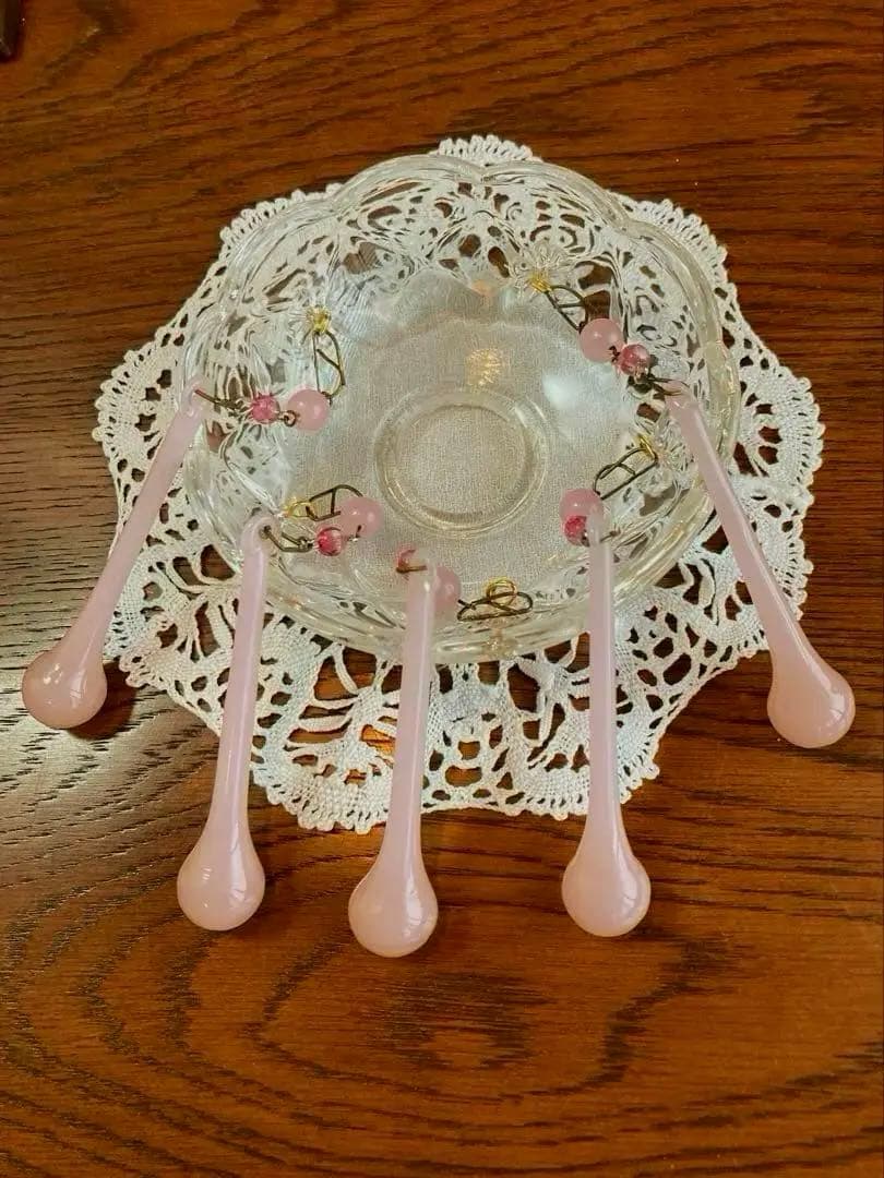 ミニシャンデリア　1920年　オパールセントフランス　アンティーク　シェード