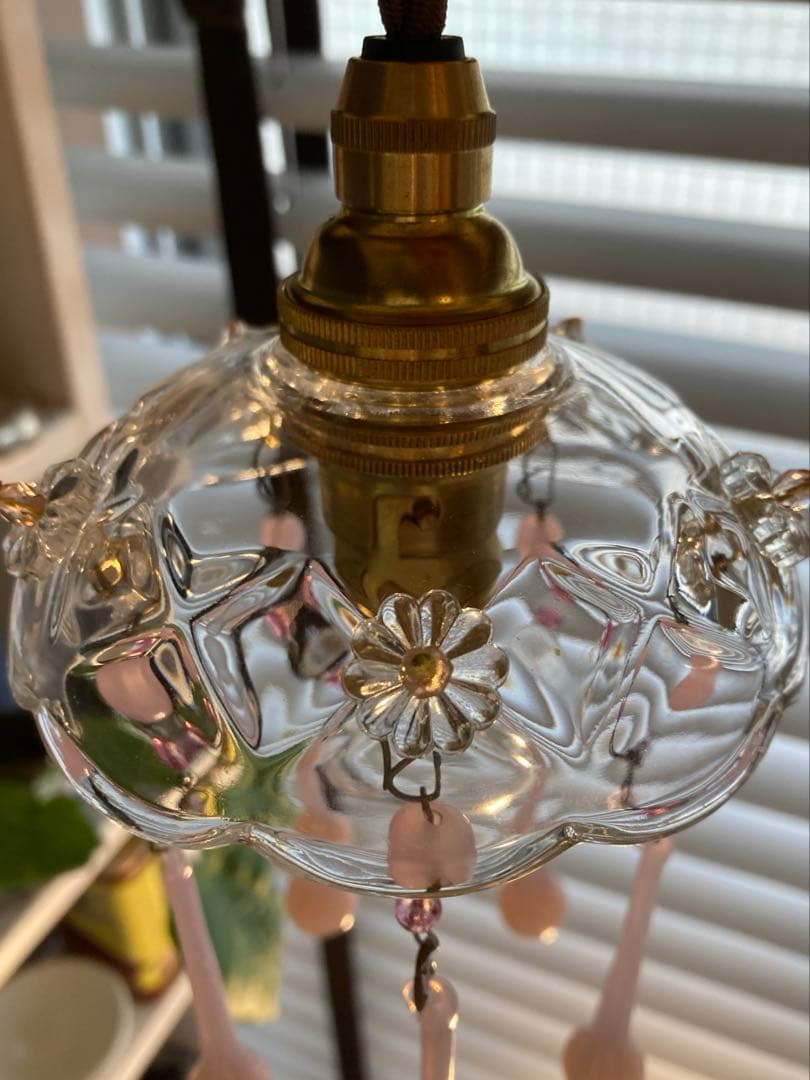 ミニシャンデリア　1920年　オパールセントフランス　アンティーク　シェード