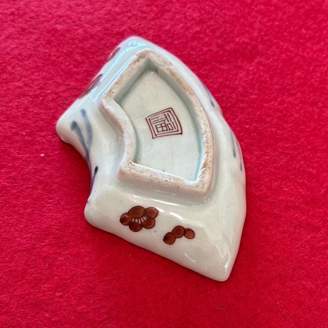 古伊万里　梅花文　扇面形　豆皿　5枚組