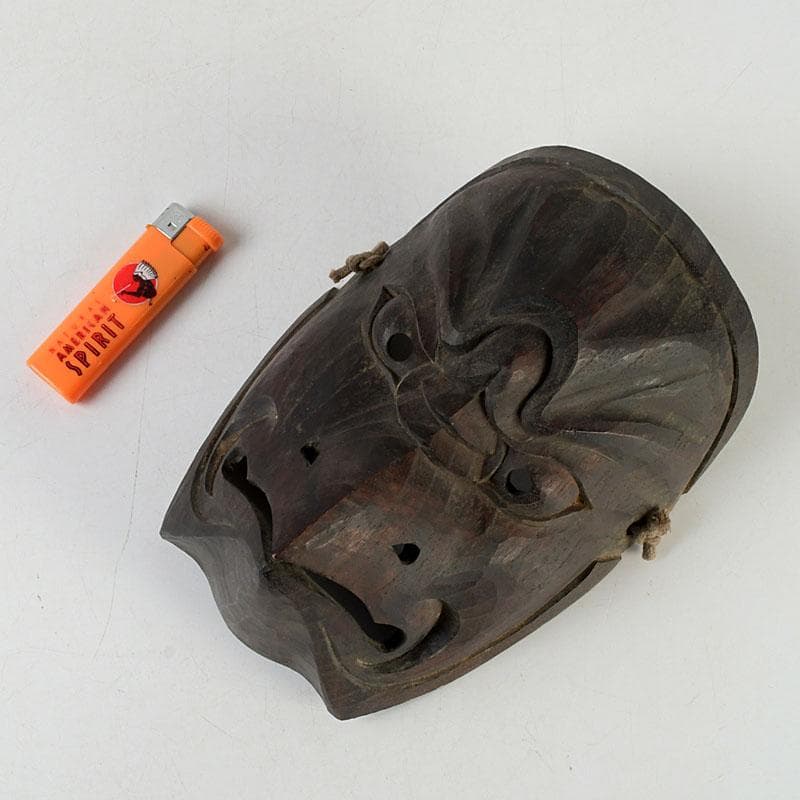 時代木彫面　能面　烏天狗　獣面　神楽面　M　9597