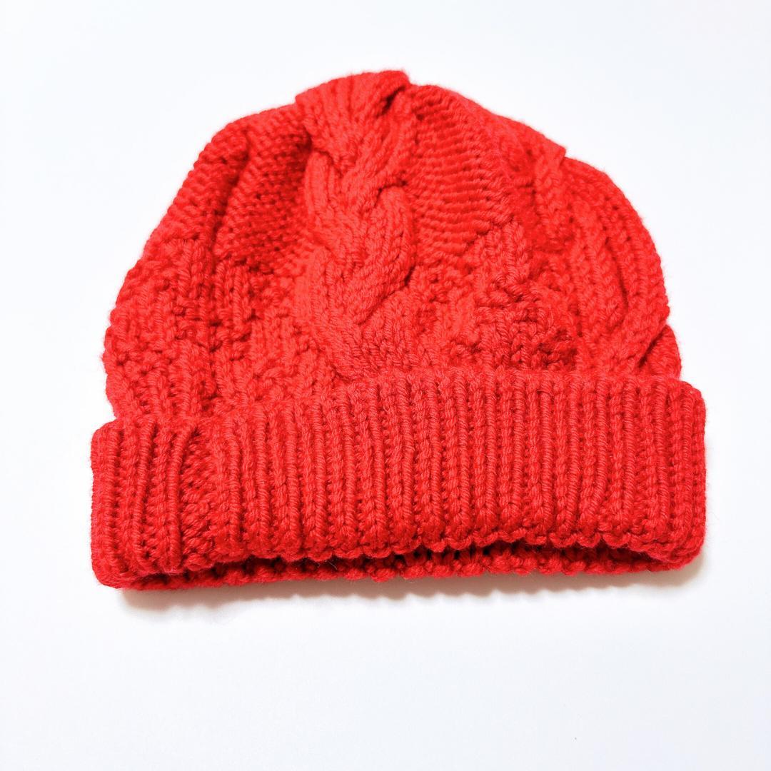 【美品】LOUIS VUITTON ニット帽 ニットキャップ 赤 ウール