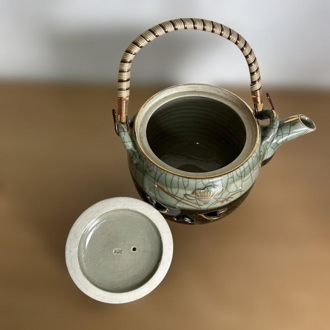 自宅保管品未使用　相馬焼 特大急須 双馬 金馬 美品