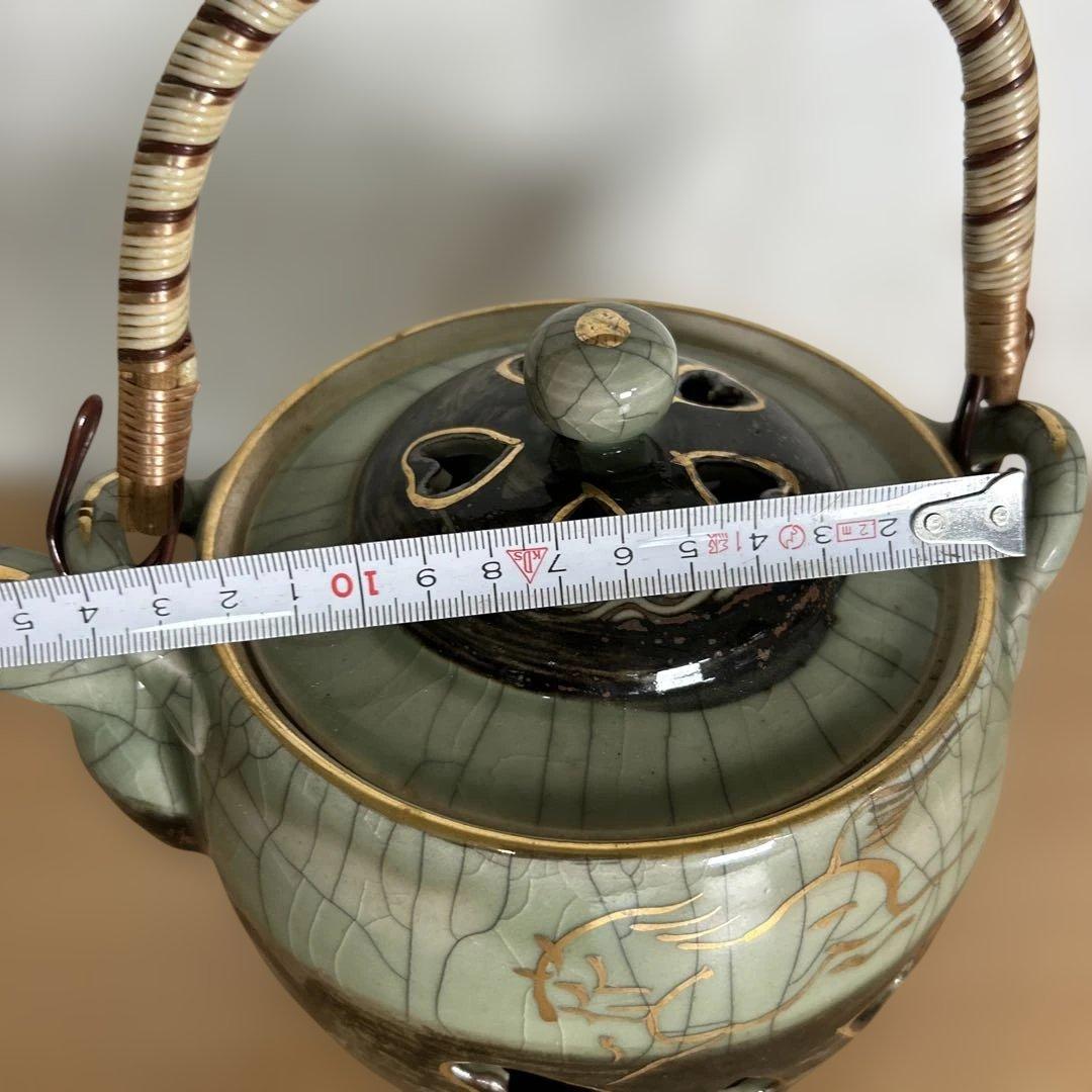 自宅保管品未使用　相馬焼 特大急須 双馬 金馬 美品