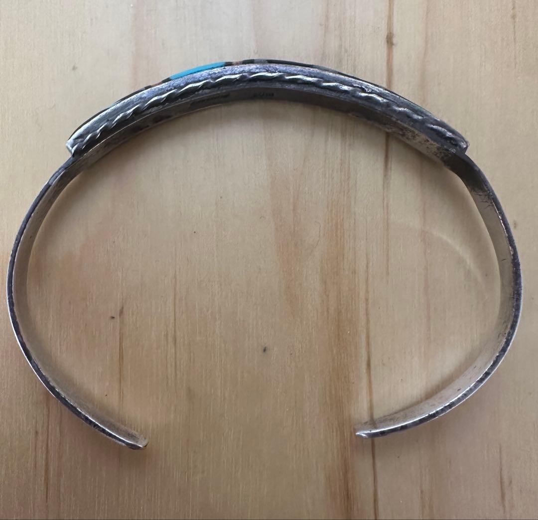 インディアンジュエリー ズニ族 インレイ 珊瑚 ターコイズ バングル