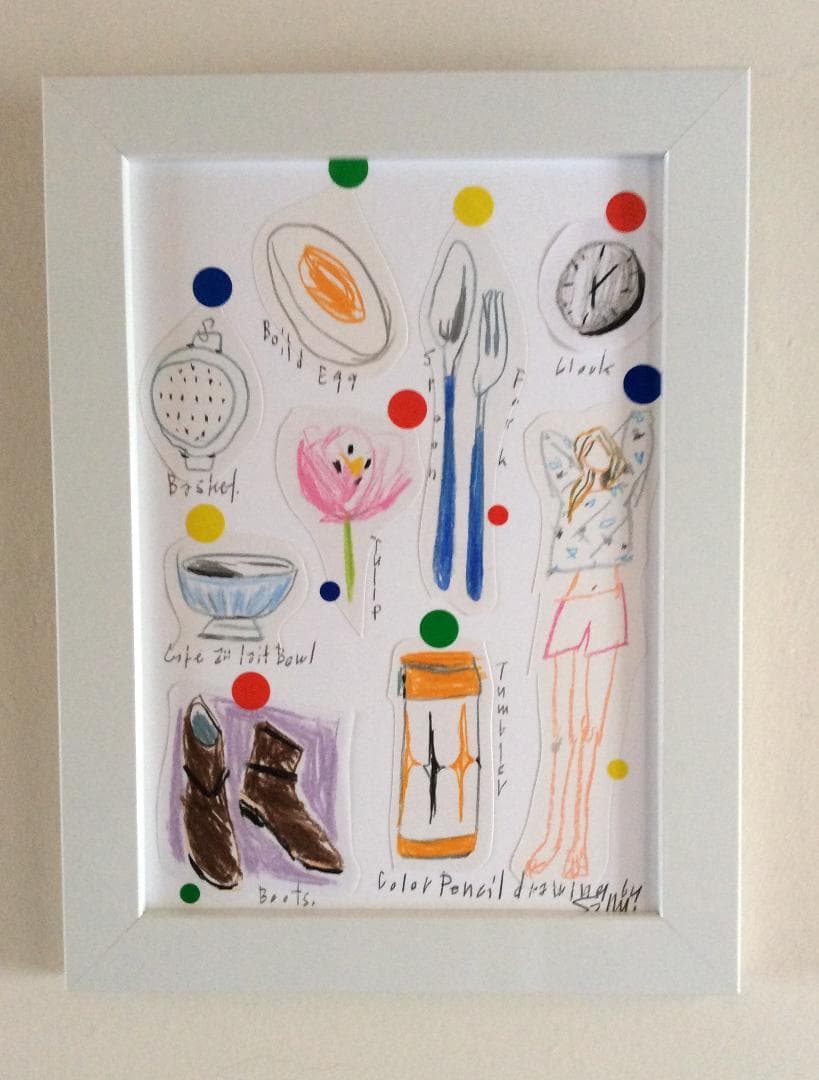 PIN-UP ゆでタマゴ＆チューリップ 原画フレーム付き