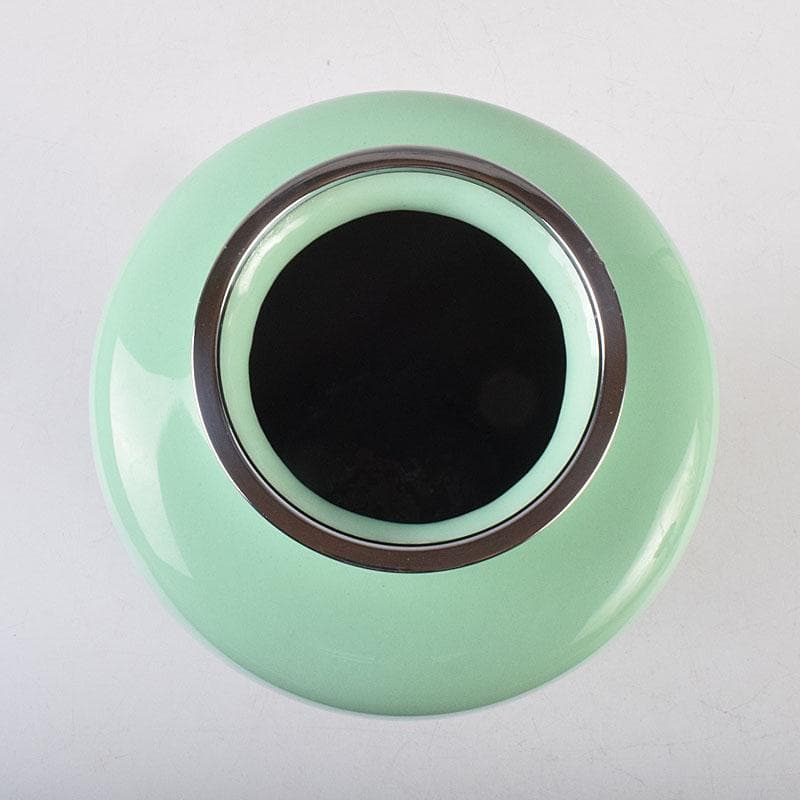 七宝焼　花文　花瓶　唐木台付　共箱　M　R8887H