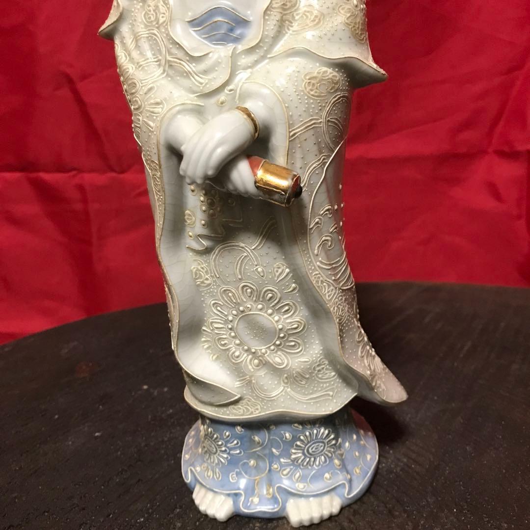 開運‼️無病息災☆仏教美術 ☆骨董九谷焼 観音立像 ♣縁起置物 ♣守護仏♣