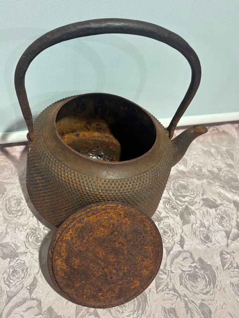 茶道具/鉄瓶/煎茶道具/茶器/鉄製/古董品/鉄瓶/工芸品（724)