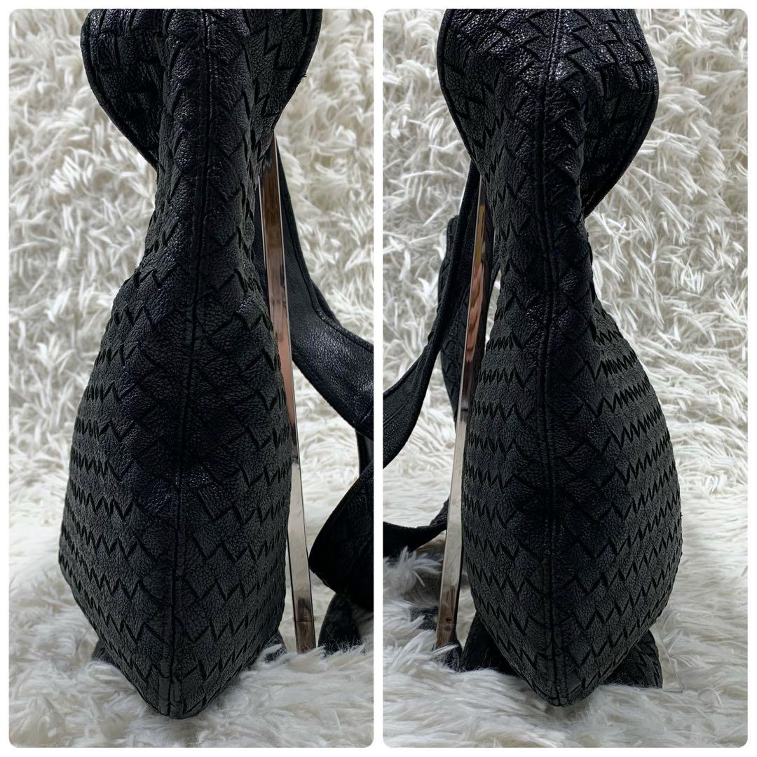 【✨極美品✨】ボッテガヴェネタ ホーボーバッグ イントレチャート ブラック