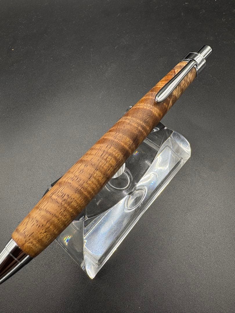 502極上　ハワイアンカーリーコア　ツートン　木軸シャーペン　ボールペン