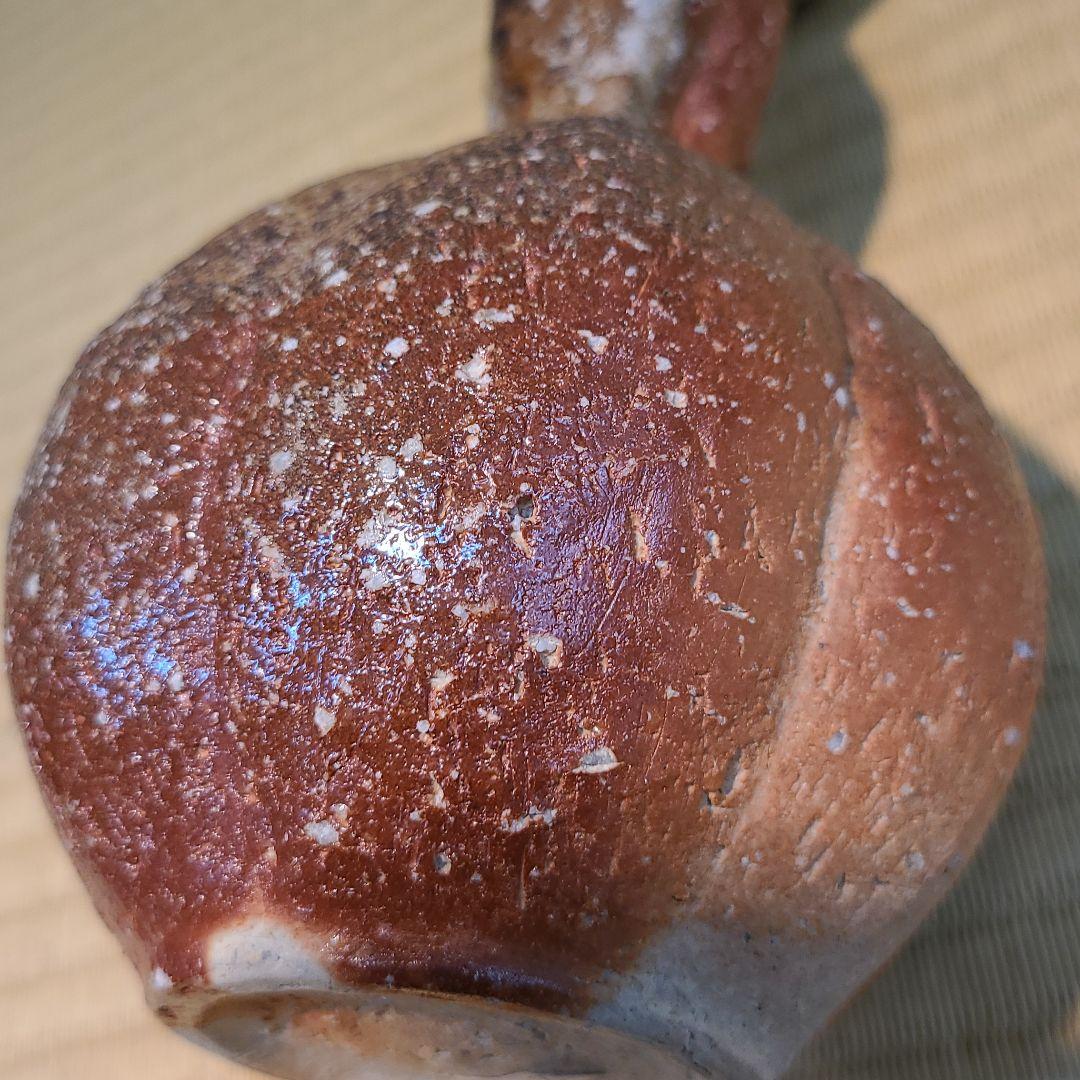 信楽焼 高橋美子作 輪花口花入 高さ7.5寸（約22cm） 共箱 本物保証