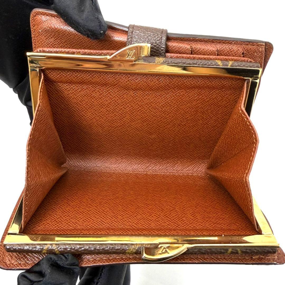 良品 ルイヴィトン モノグラム ポルトモネ ビエ ヴィエノワ がま口 財布 茶