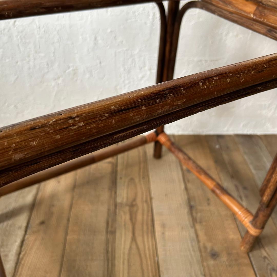 ラタン 籐 ミニテーブル & チェア の セット