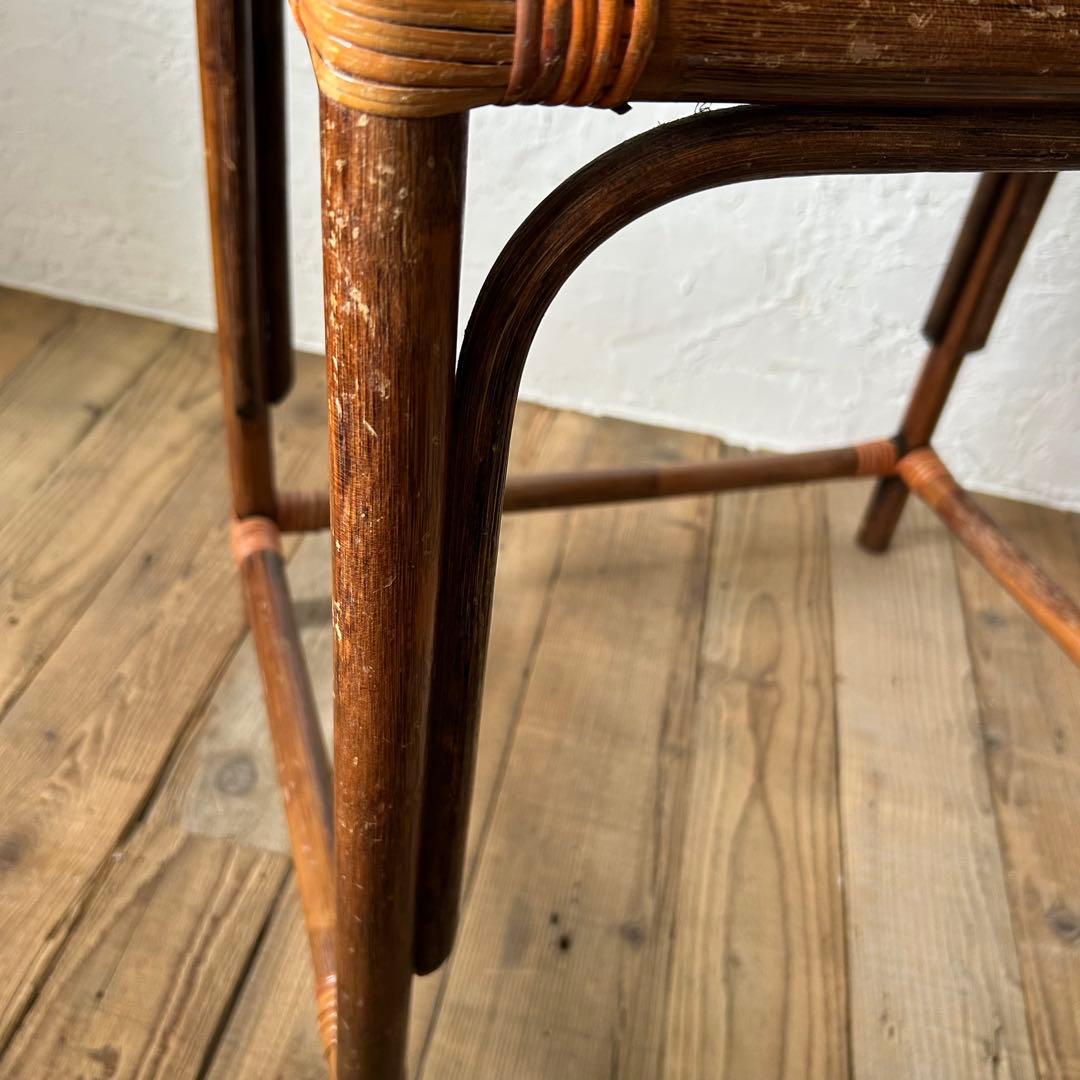 ラタン 籐 ミニテーブル & チェア の セット