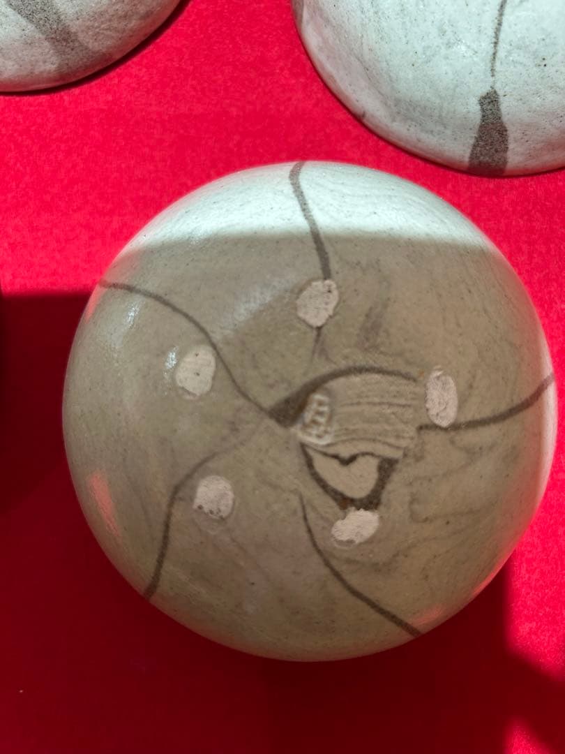 人間国宝 松井康成　練上椀　小鉢5客共　箱あり