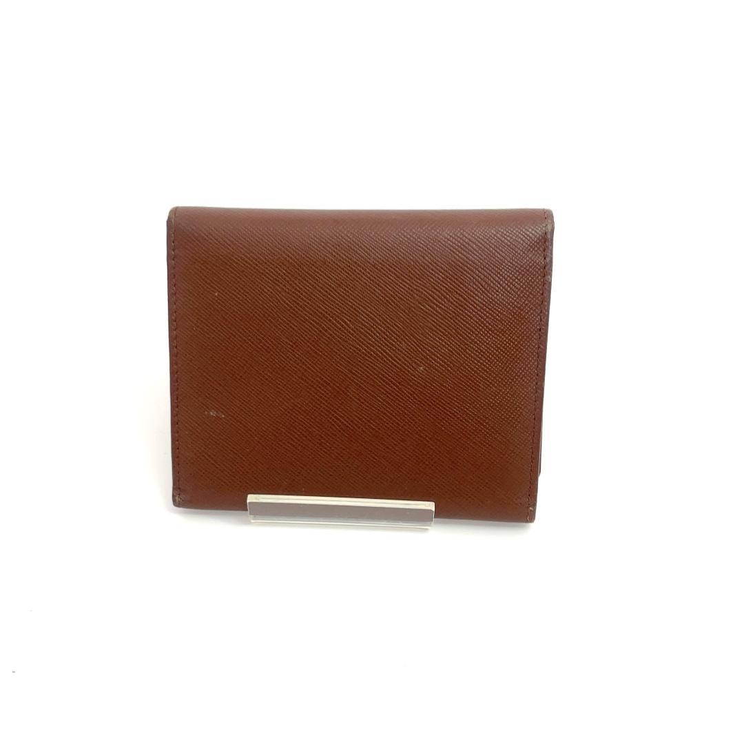 PRADA プラダ サフィア―ノレザー ブラウン 三つ折り 財布 Wallet