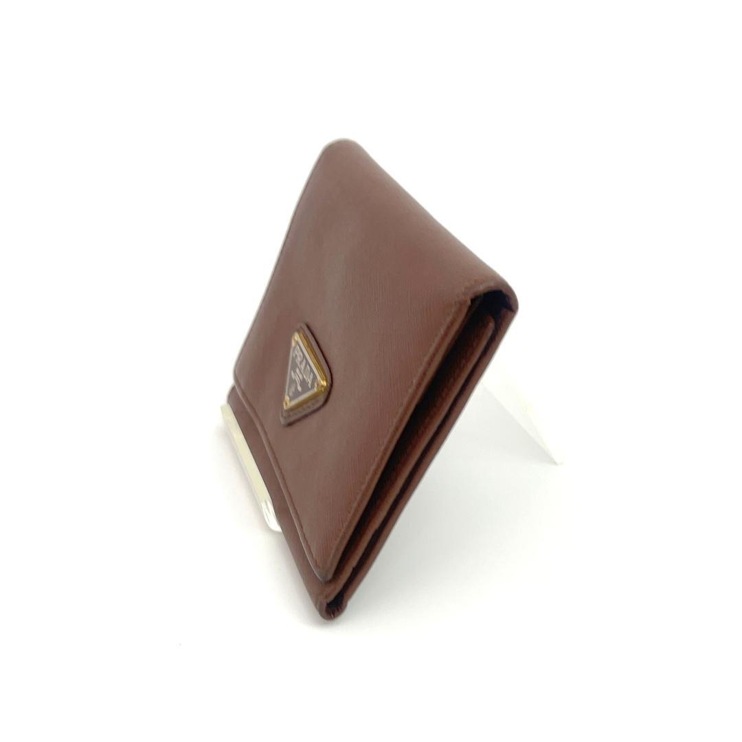 PRADA プラダ サフィア―ノレザー ブラウン 三つ折り 財布 Wallet
