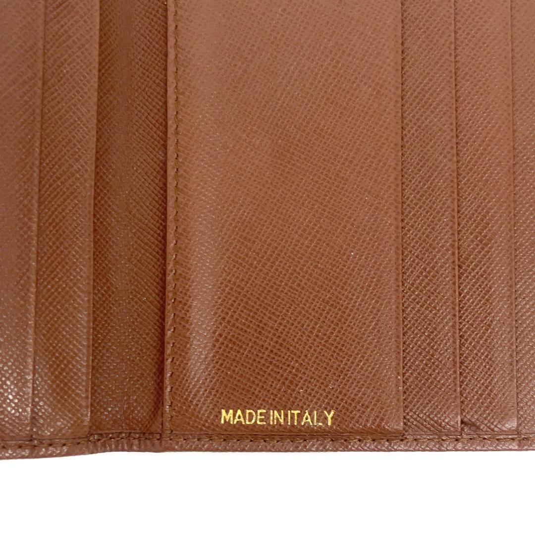 PRADA プラダ サフィア―ノレザー ブラウン 三つ折り 財布 Wallet