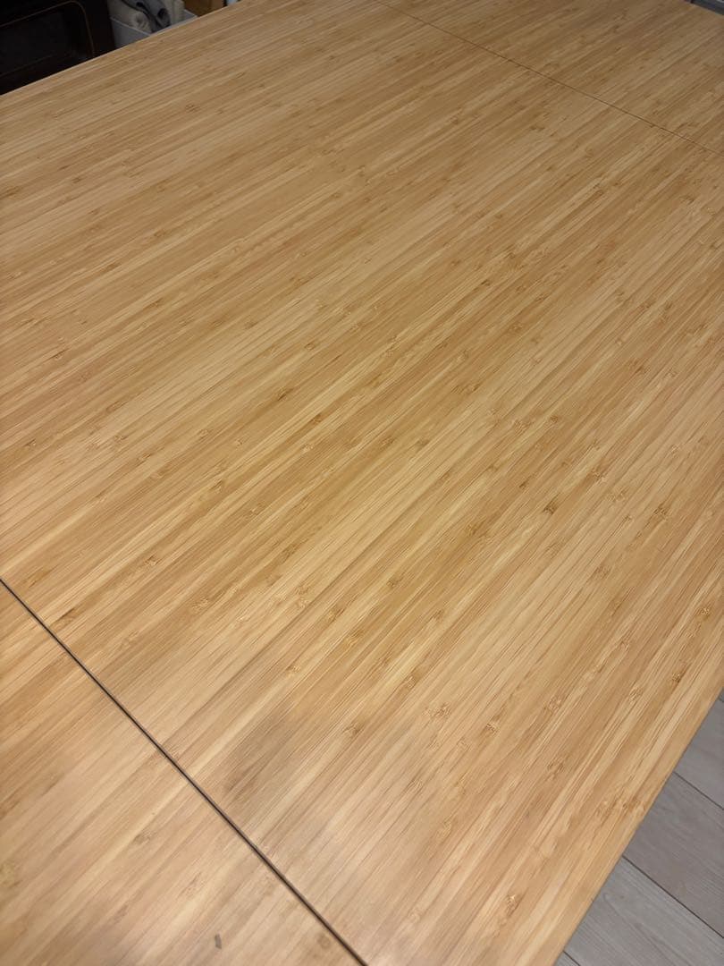 IKEA伸長式　ドロップリーフテーブル, 竹/ホワイト