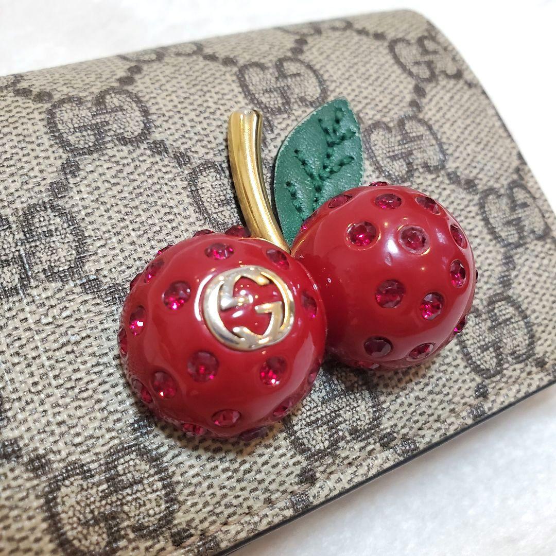 極美品 GUCCI　さくらんぼ　GGスプリーム　レザー　チェリー
