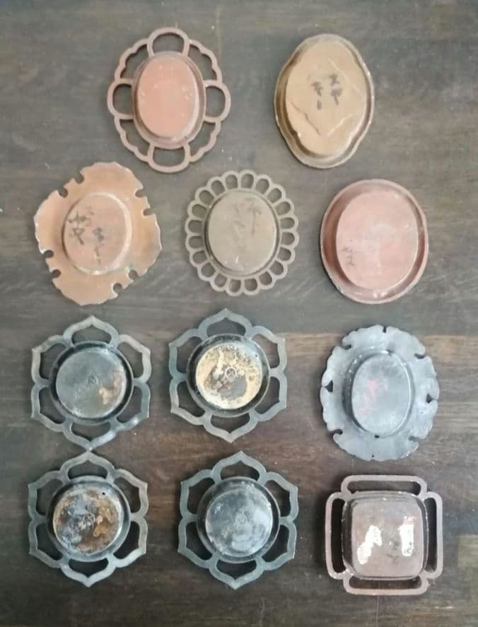 襖の引き手　引手　金属工芸　和骨董　アンティーク