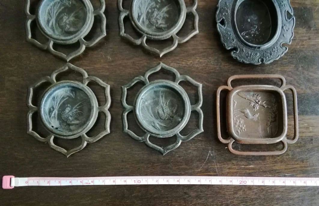 襖の引き手　引手　金属工芸　和骨董　アンティーク