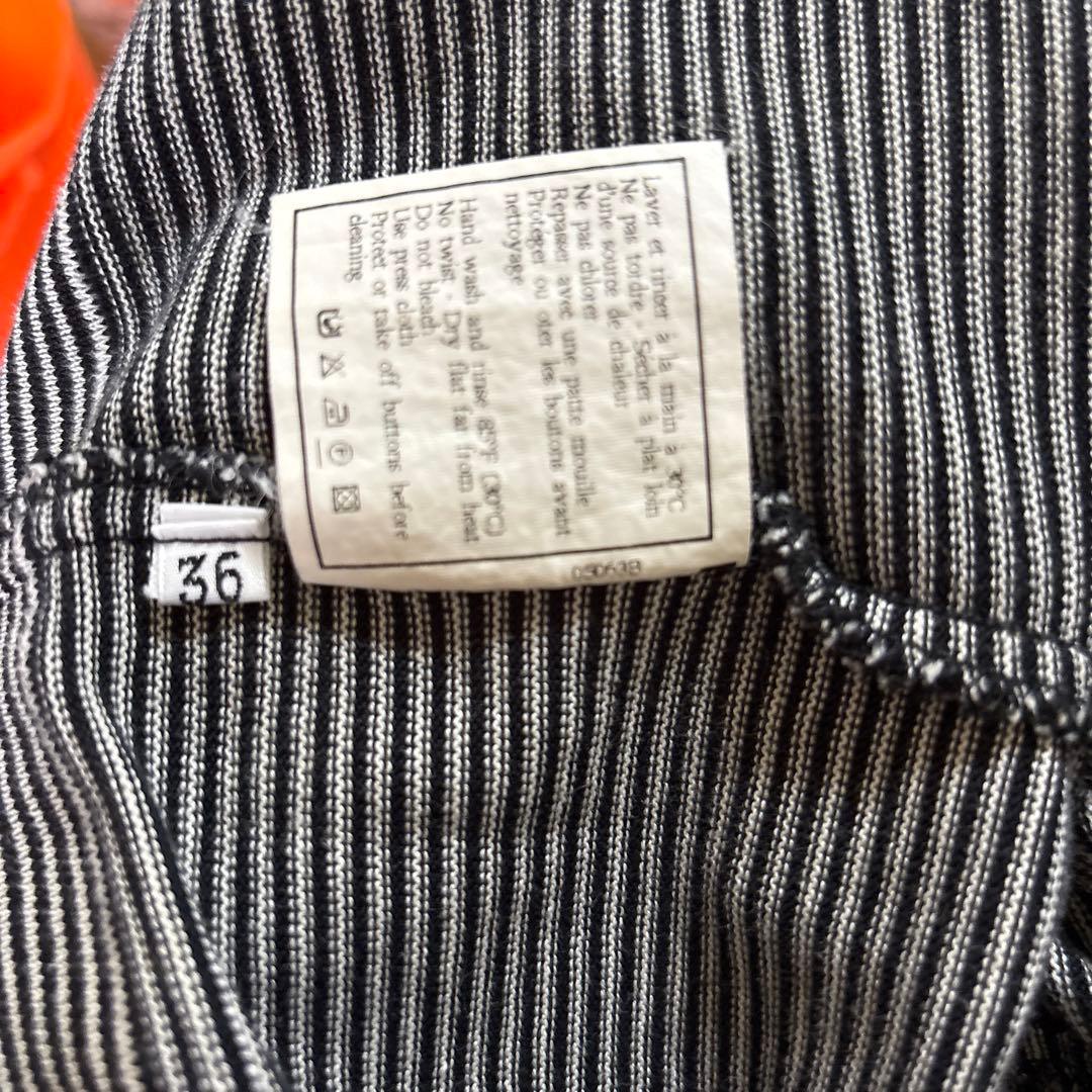 CHANEL ストライプ ポロシャツ 半袖