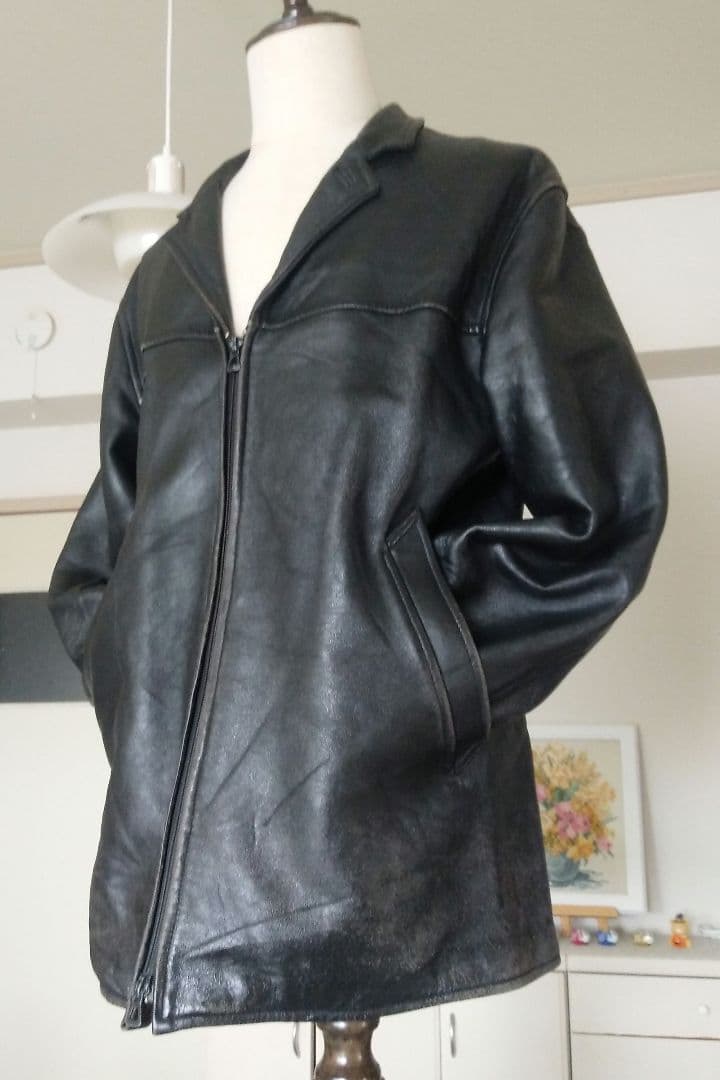 希少70s Vintage フランス軍 カーコート レザージャケット ミリタリー