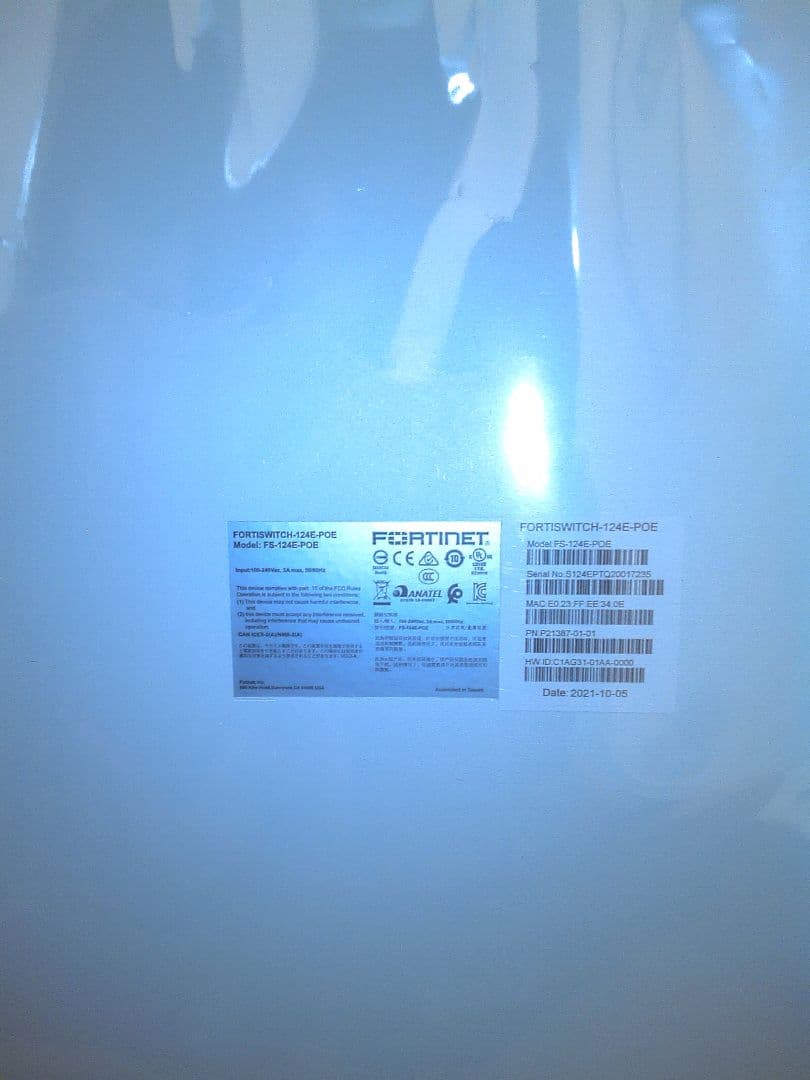 a63 Fortinet FortiSwitch 124F POE 新品未使用