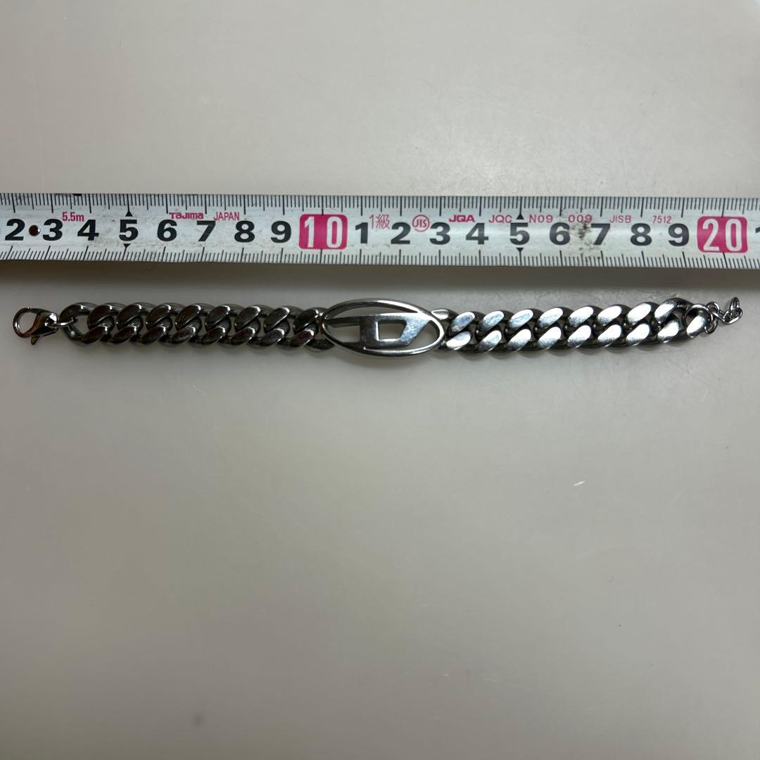 DIESEL シルバーチェーンブレスレット 約20cm