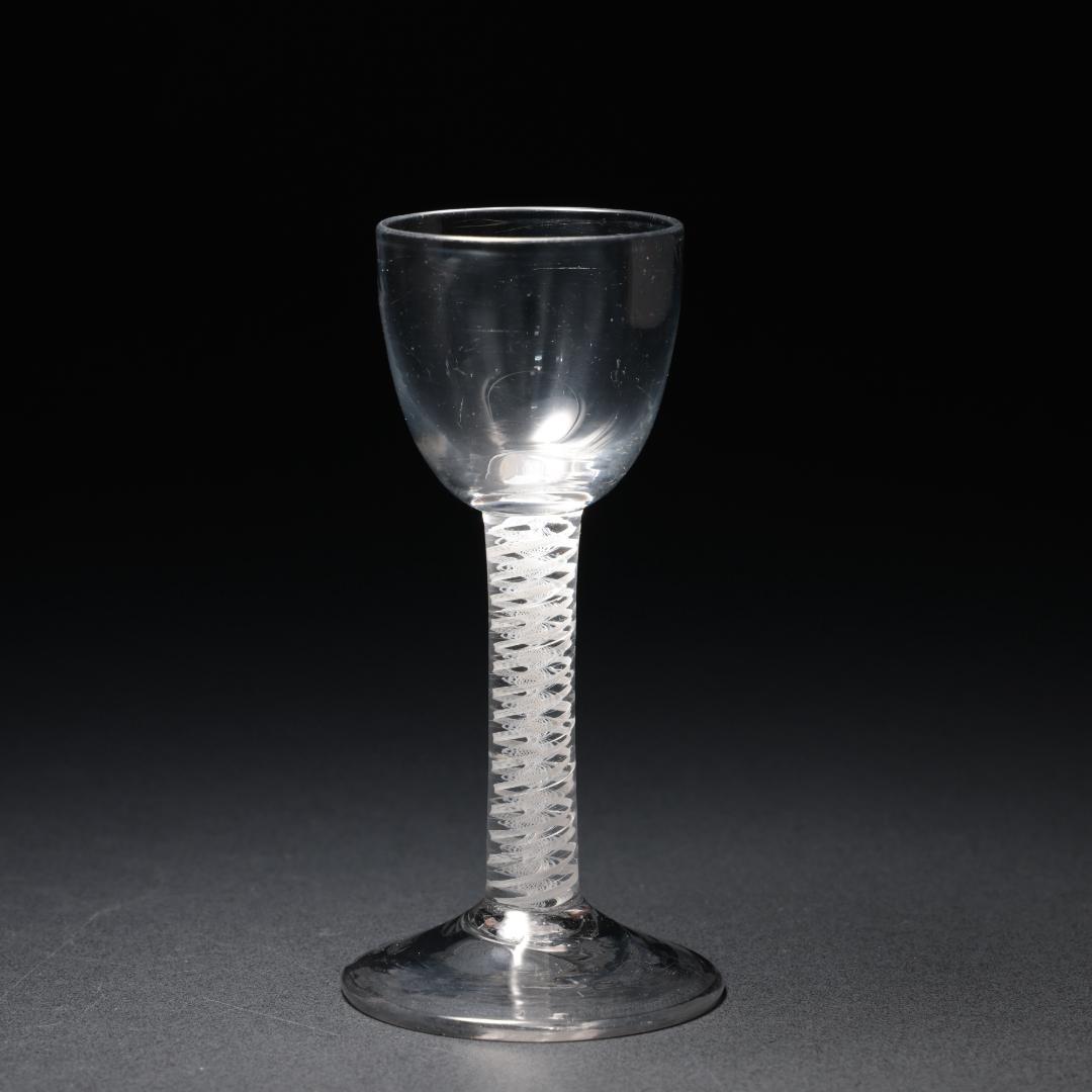 アンティークグラス　オペーク（乳白色）ツイストステム　ゴブレットR1543ダI