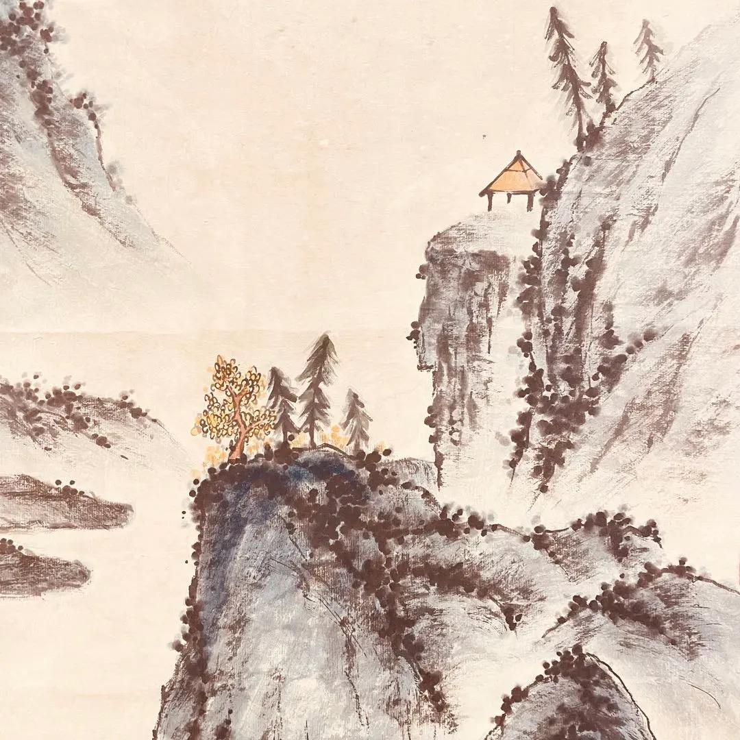 3037 「中国画」 肉筆 紙本 中国画 掛軸 おもてなし