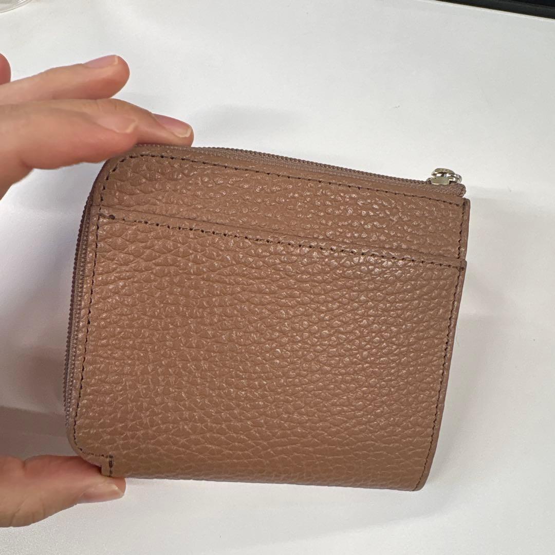 ATAO アタオ　ミリモ　折り財布　レザー　アーモンド