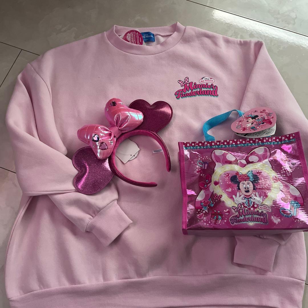 新品ミニー・パルパルーザ・トレーナーM〜L カチューシャ　 チョコレートバック