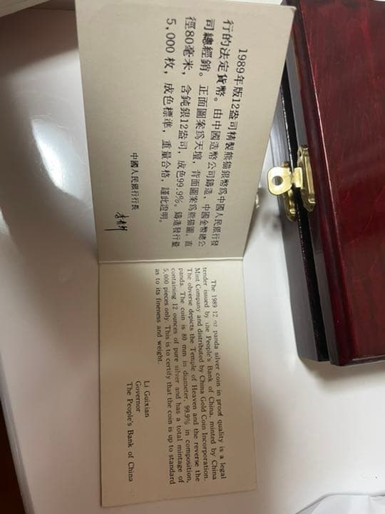 中国パンダ銀貨 100元