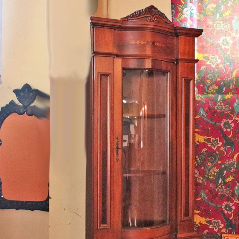 コーナーガラスキャビネット 食器棚 ヴィンテージ 西洋家具 122-311