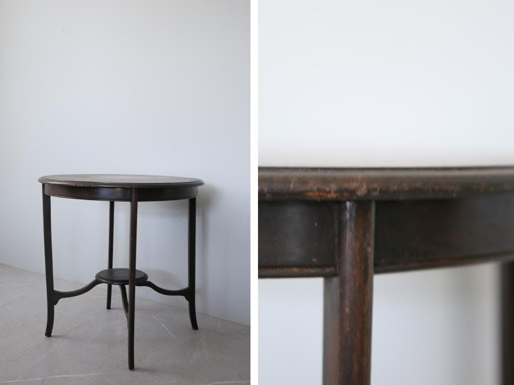 英国アンティーク木製サイドテーブル/オケージョナル/ウィンドウ机/(79-109