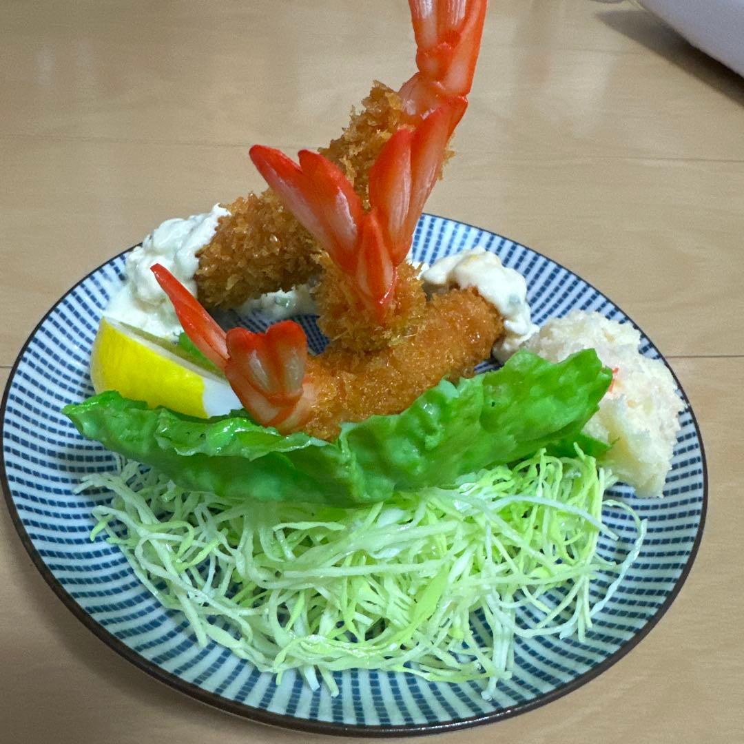 食品サンプル　エビフライ