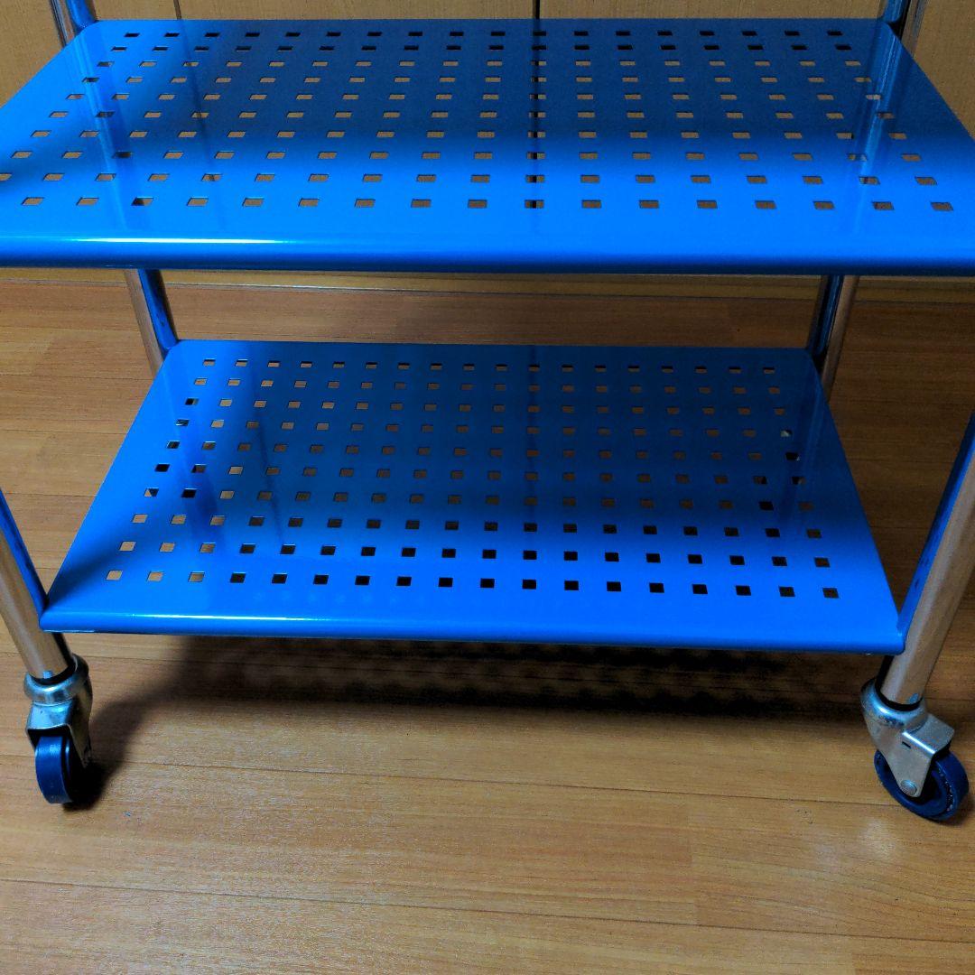 【Innovator】マルチワゴン三段シェルフ（ブルー