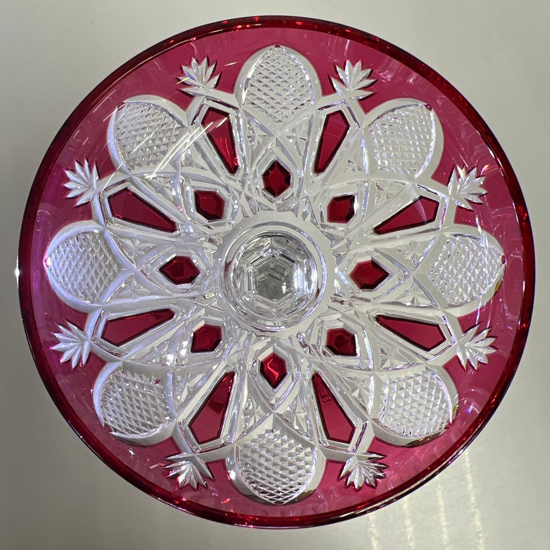 バカラ最高級シリーズ　ツァーシャンパンクープ　（赤）共箱　高さ27.2㎝