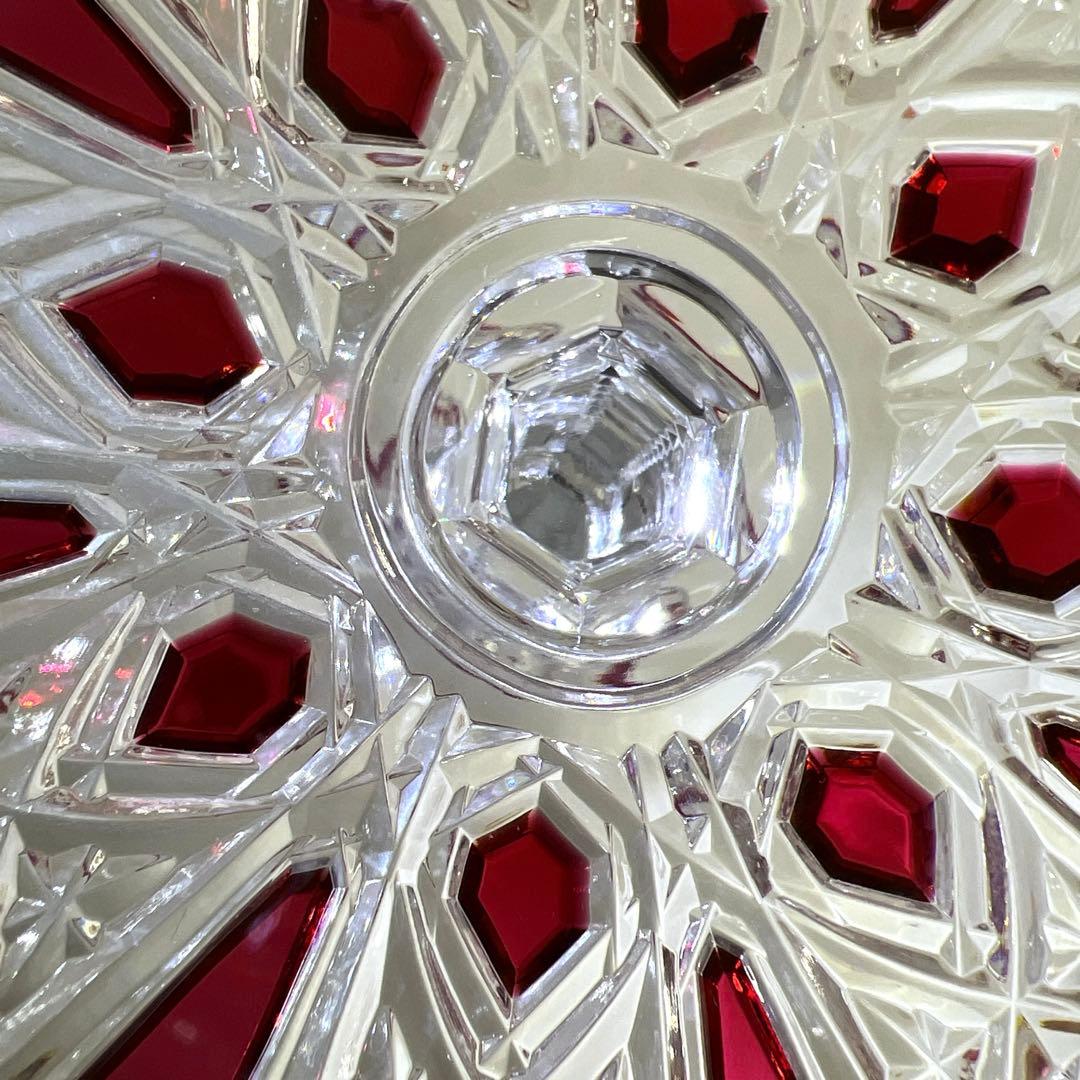 バカラ最高級シリーズ　ツァーシャンパンクープ　（赤）共箱　高さ27.2㎝