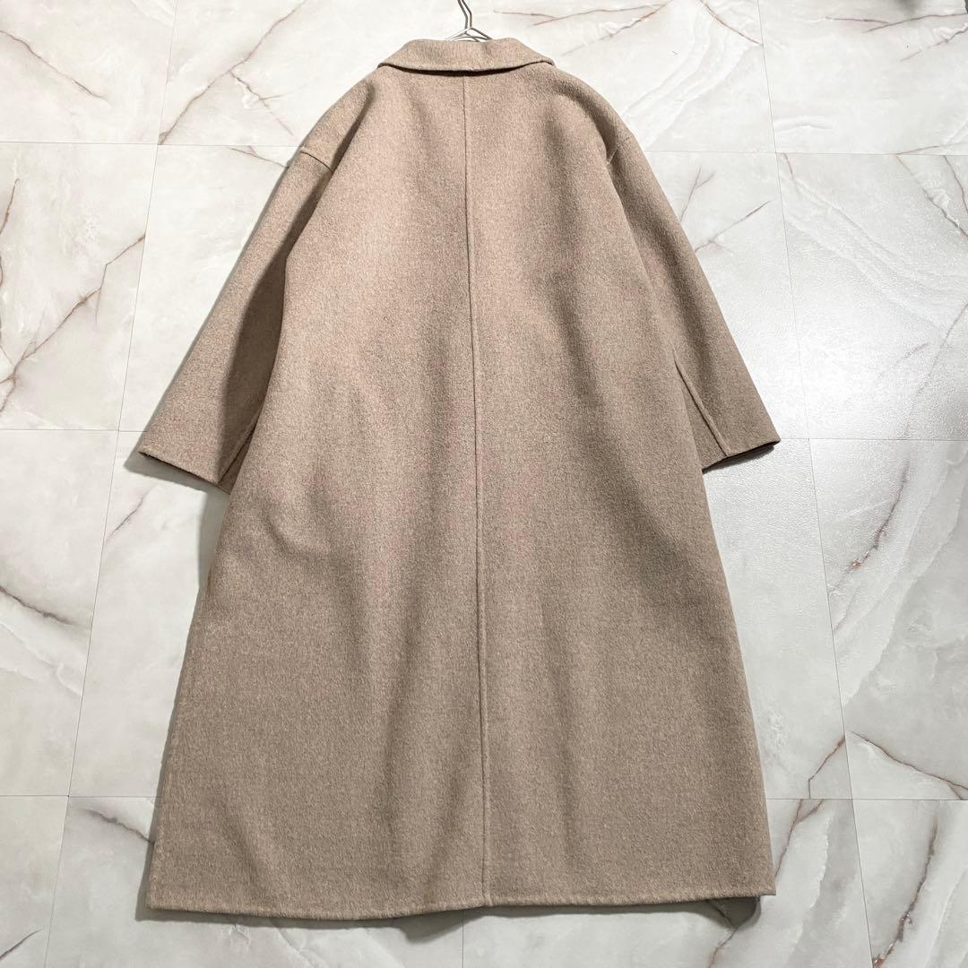 B18163 美品 ジェナ エスパスメルヴェイユ リバーコート ロング ベージュ