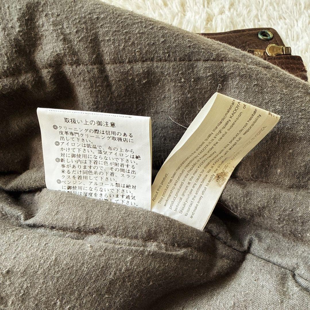 KADOYA MACEES 羊革 肉厚 短丈 レザーブルゾン ボンバージャケット