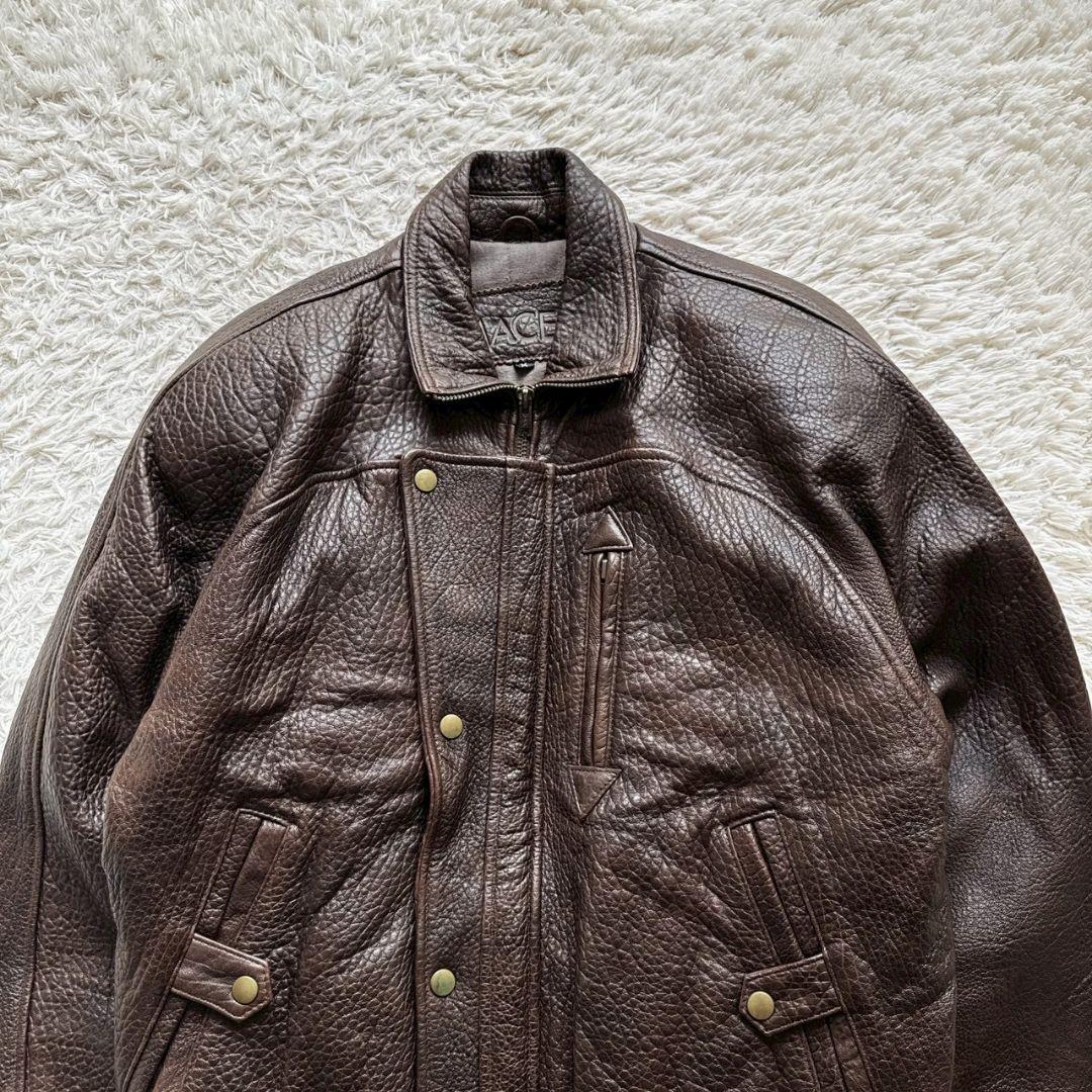 KADOYA MACEES 羊革 肉厚 短丈 レザーブルゾン ボンバージャケット