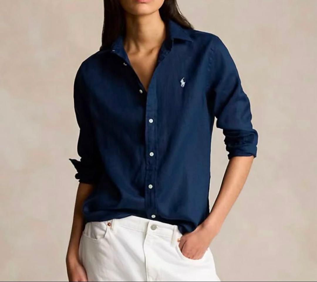 新品タグ付きPolo Ralph Lauren ネイビー長袖シャツ サイズ2