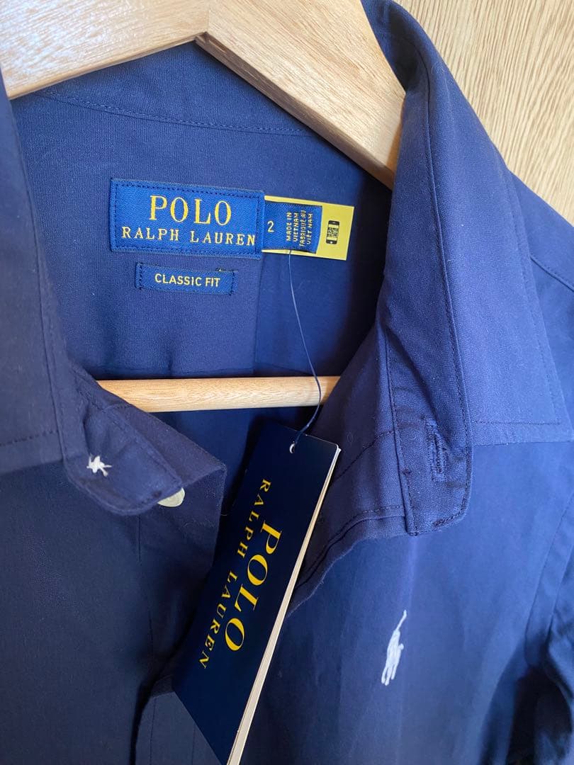 新品タグ付きPolo Ralph Lauren ネイビー長袖シャツ サイズ2