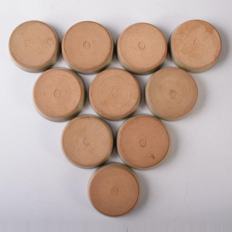 煎茶道具　春来居窯　多気檗山作　刷毛目　湯呑　茶托付　十客　共箱　C　8221