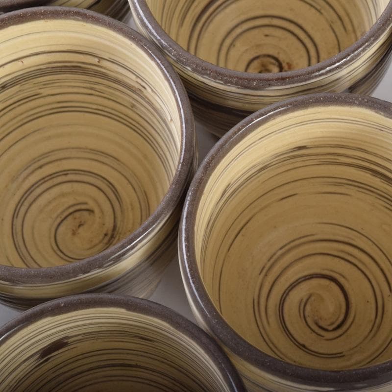 煎茶道具　春来居窯　多気檗山作　刷毛目　湯呑　茶托付　十客　共箱　C　8221