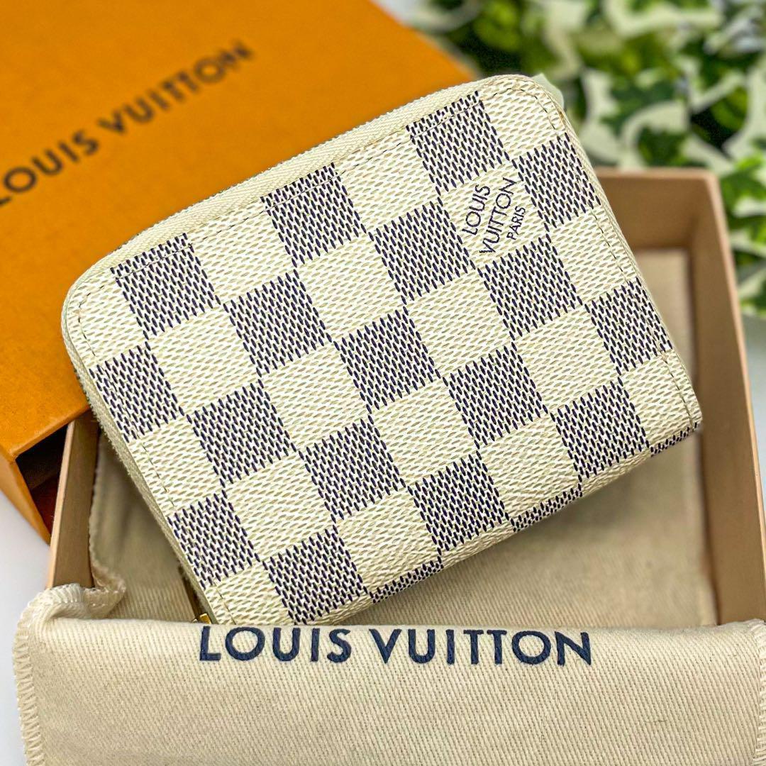 超美品★ルイヴィトン ダミエ アズール ジッピーパース ケース